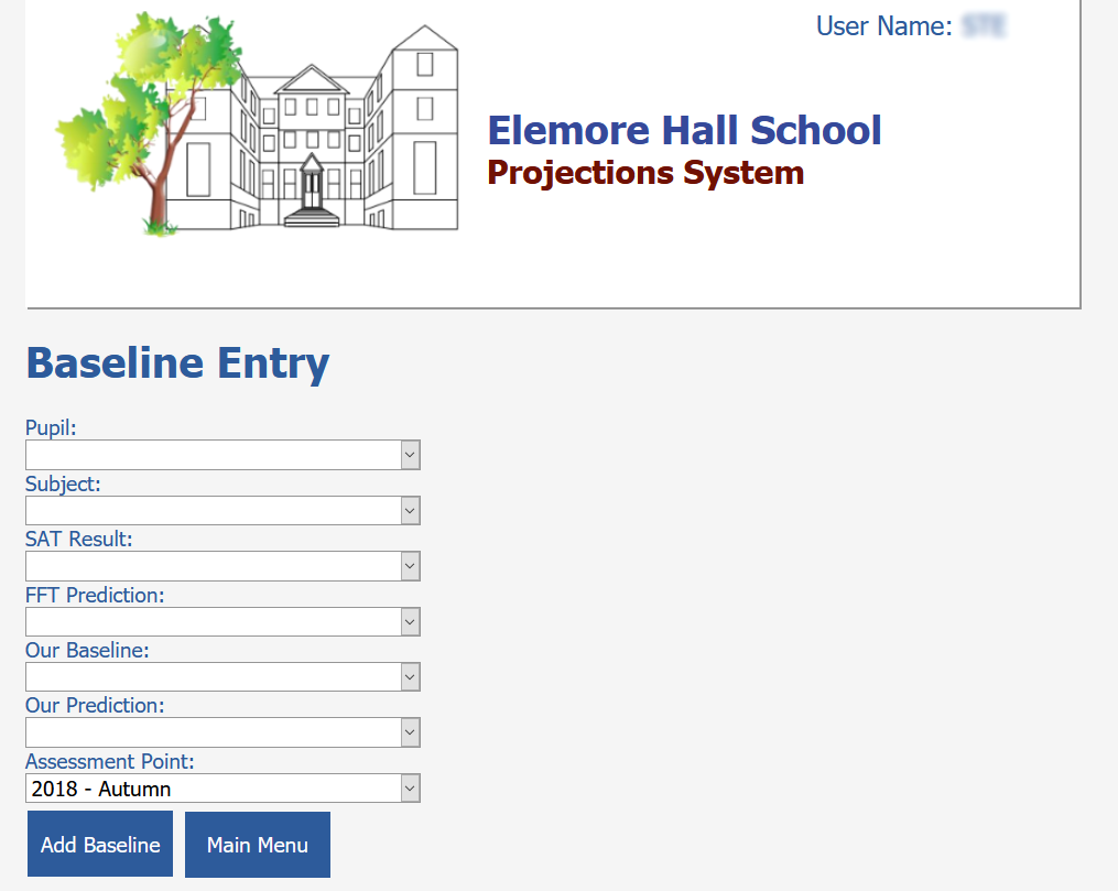 Data Entry Screen